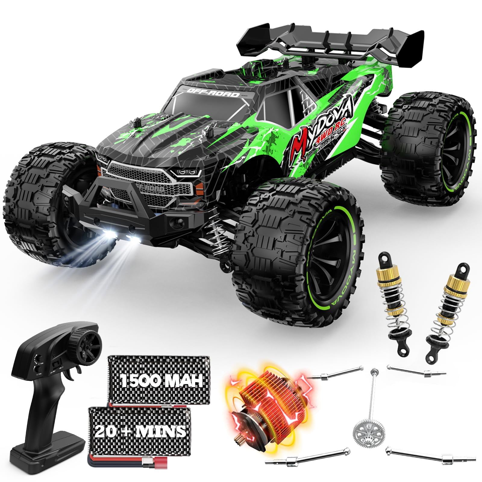 1:14 Scale Fast RC Cars for Adults, 40+KPH High Speed Remote Control Car RC Truggy, 4x4 Off-Road Remote Control Truck, All Terrain Waterpr