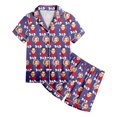 thumbnail image 4 of Luvoko Child Children DIY Anniversary Print Pajama Set Short Sleeve Button Up Top And Shorts, 4 of 5
