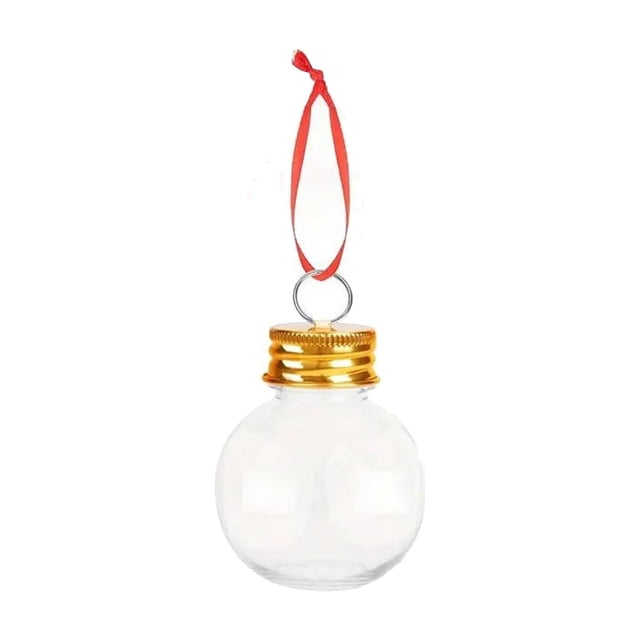 ZZkhGO Plastic Ball Bottle 50ml, Thickened Christmas Decorative Container, Refillable Ornament for Milk Tea and Cold Drinks