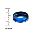 thumbnail image 3 of Men's Tungsten Carbide Ring Grooved Wedding Band Color Interior 8MM Blue Red Green Red, 3 of 3