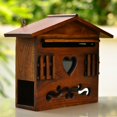 thumbnail image 3 of Rongfmy Retro Locking Mailbox Rural Wall Mount Wooden Mailbox Suggestion Box Mail, 3 of 6