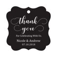 thumbnail image 1 of Darling Souvenir Custom Names Thank You For Celebrating With Us Wedding Hang Tags Personalized Party Tags-Black-100 Tags, 1 of 1