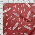 thumbnail image 3 of oneOone Cotton Poplin Red Fabric Beach Craft Projects Decor Fabric Printed By The Yard 56 Inch Wide, 3 of 4