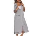 thumbnail image 4 of yievot Robe de Maison pour Femmes Longue à Fermeture Éclair devant Peignoirs Chemises de Nuit avec Poches Tenue d'Intérieur, 4 of 5