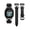 Black/Black, variant on Wearlizer Leather Band Compatible with Fitbit Sense Bands/Versa 3 Bands/Versa 4 Band/Sense 2 Band Women, Dressy Leather Strap with D-Shape Metal Buckle for Versa 3/Versa 4 Smartwatch