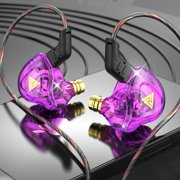 In Ear Headphones, EDHITNR HIFI Dynamic Coil In Ear Monitors, Remote Control Enhanced Bass Noise Isolating Earbuds with 3 Pairs Sleeves, Purple