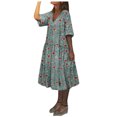 thumbnail image 1 of Robe Grande Taille Décontractée Femme Style Vacances Feminino Imprimé Décontractée Robe Grande Taille pour Dames, 1 of 7
