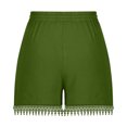 thumbnail image 4 of FAIWAD Women‘s Lace Trim Shorts Elastic Waist Short Pants with Pockets Drawstring Sports Solid Color Shorts, 4 of 5
