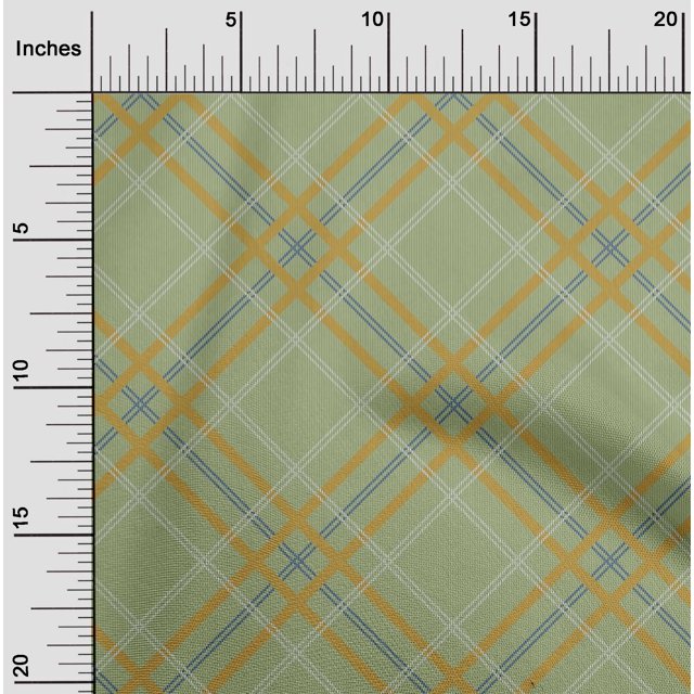 oneOone Tissu Polyester Lycra à Carreaux Tartan au Mètre 56 Pouces de Large