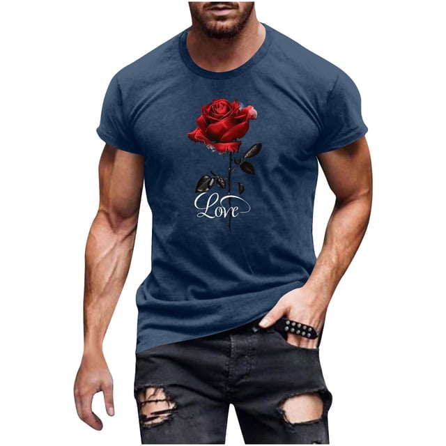 Weiqiqre T-Shirts pour Homme T-Shirt à Imprimé Graphique Col Rond Manches Courtes T-Shirt Décontracté Hauts