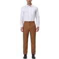 thumbnail image 2 of INSPIRE CHIC Men's Pants Stripes Zipper Closure Front Pockets Dress Pants 36 Brown White, 2 of 7