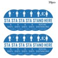 thumbnail image 1 of Coofit 10PCS Social Distancing Floor Decal Waterproof Social Distance Floor Sticker, 1 of 10