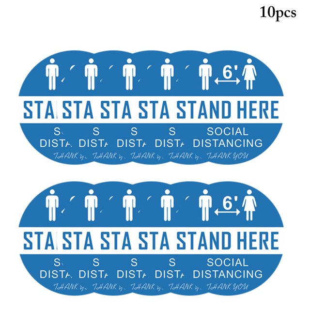 Coofit 10PCS Social Distancing Floor Decal Waterproof Social Distance Floor Sticker