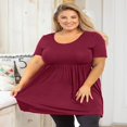 thumbnail image 2 of Tunique Grande Taille pour Femmes Manches Courtes Roses Vertes Hauts 3X Col Rond Vêtements Été Fluide Vêtements de Maternité Chemise, 2 of 6