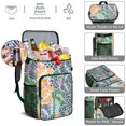 thumbnail image 4 of Garden Floral Print Backpack Cooler - 20L High Capacity, Multiple Pockets for Organization, Perfect for Picnics, 4 of 5