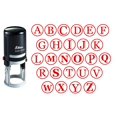 thumbnail image 1 of Timbre Personnalisé de l'Alphabet A-Z dans le Timbre en Caoutchouc Rond de Monogramme d'Encre de Red Timbre Initial d'Encrage SHINY Mini Tampon 20 mm, 1 of 1