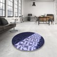 thumbnail image 4 of Ahgly Company Tapis Rond Lavable en Machine Intérieur Transitionnel Violet Pervenche, 7 Pieds Rond, 4 of 7