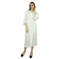 thumbnail image 3 of Bimba Peignoir Long Uni pour Femmes avec Ceinture, Modal Doux en Coton, Enveloppant, Rond, Uni, 3 of 7