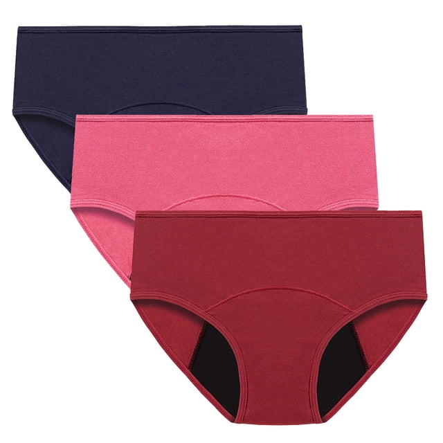 MeetoTime 3 Pack Womens Panties Stretchy Soft Full Coverage Briefs Comfortable Mid-Waist Underwear
