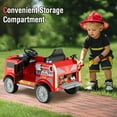 thumbnail image 4 of Gymax Kids Ride on Fire Truck 12V Battery Powered Electric Vehicle w/ 3 Speeds, 4 of 10