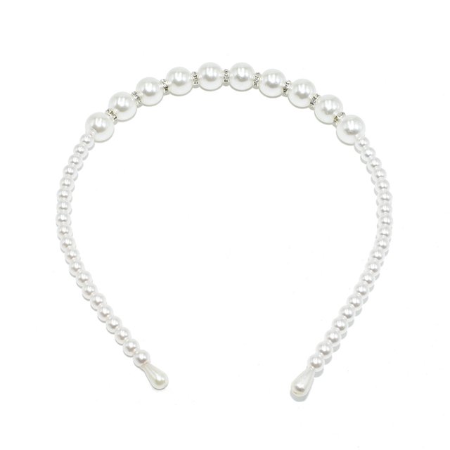 Bandeau Perlé Exquis Réglable Résistant à l'Usure Accessoires de Coiffure Chic Universel Cadeaux de la Saint-Valentin Diadèmes pour Femmes 10 Grandes Perles