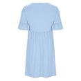 thumbnail image 5 of mtvxesu Robes, Robe à Manches à Volants à Col Rond pour Femmes, Printemps/été, Style Européen et Américain, Tenue de Bureau Décontractée, Couleur Unie, Manches Courtes, Col Rond, Longueur Genou, 5 of 5