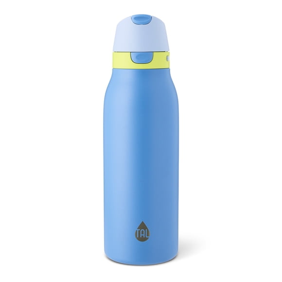 TAL 24oz Stainless Steel 2-in-1 Straw and Chug Water Bottle with Push Lid, Cobalt, Back to School Supplies
