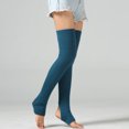 thumbnail image 2 of Women Yoga Stockings Open Heel Ribbed Knit Thigh High Leg Warmers for Ballet Dancing Lounging, 2 of 8