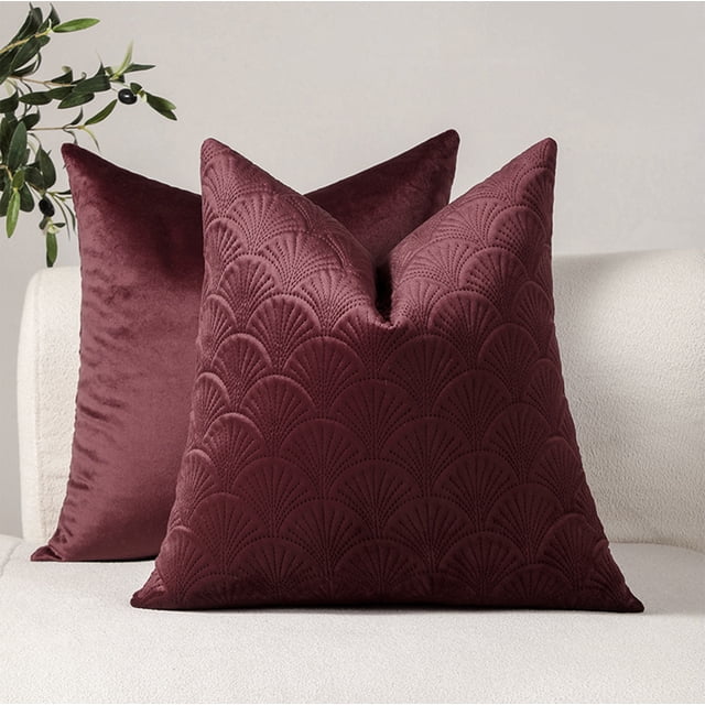 Tyidzon Pillow Covers Velvet Embossed Pillow Double-sided Different Pattern Cushion Cushion Cover