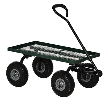 Outsunny Heavy Duty Garden Wagon Cart, 330 lbs Capacity, Black
