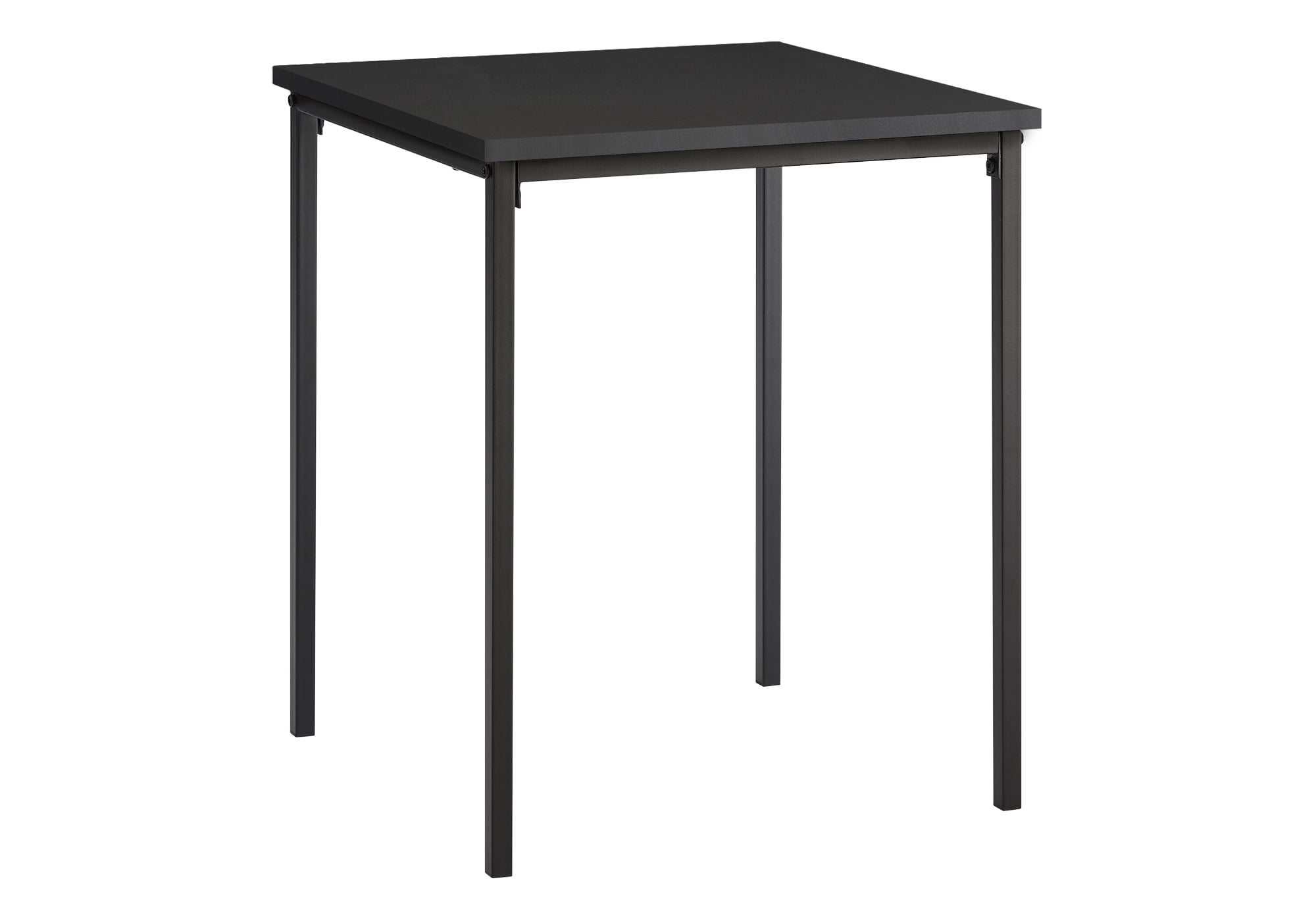 Monarch Specialties - Table D'Appoint, 22" H, Table D'Appoint, Bout, Petit, Table De Nuit, Carré, Chambre À Coucher, Salon, Stratifié Noir, Métal Noir, Contemporain, Moderne