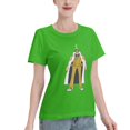 thumbnail image 2 of T-Shirt Basique à Manches Courtes pour Femme une Pièce Singe Jaune, 2 of 6
