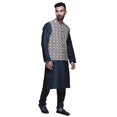 thumbnail image 2 of Atasi Ethnic Dupion Silk Kurta Pyajama Set With Printed Nehru Jacket For Mens, 2 of 3