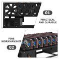 thumbnail image 3 of WASHWEPE 1Set Black Steel Mining Rig Frame Open Air Pc Case Double Layer Design for Computer, 3 of 8
