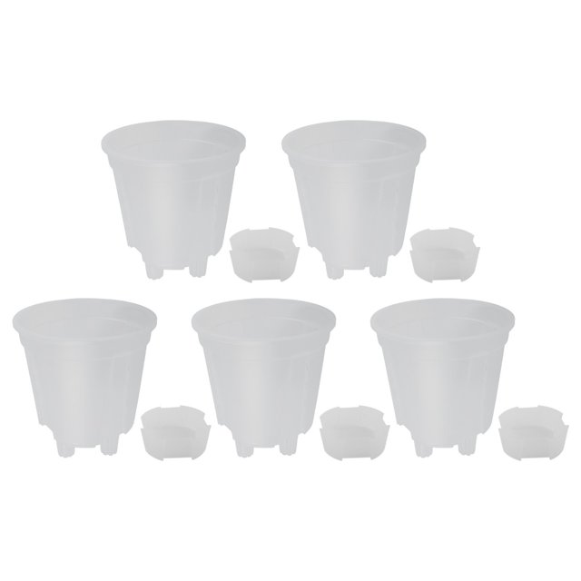 Flower pot with drainage function for indoor and outdoor (transparent/white)