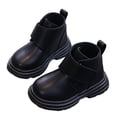 thumbnail image 4 of Bottes d'Hiver pour Enfants Couleur Unie en Cuir Court Style Britannique, 4 of 5