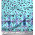 thumbnail image 2 of Soimoi Polyester Crepe Fabric Floral & Leaves Panel Print Fabric by The Yard 52 Inch Wide, 2 of 3