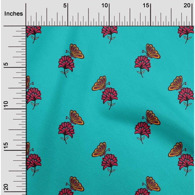oneOone Cotton Flex Fabric Floral & Block Fabric Prints By Yard 40 Inch Wide