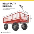 thumbnail image 4 of Gorilla Carts Steel Utility Cart with Removable Side Panels, 800 lb Capacity, Red, 4 of 10