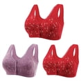 thumbnail image 2 of ylioge 3 Pack Womens Front Closure Bras Plus Size M-7X Wireless Push Up Full-Coverage Underwear Comfortable Multipack Support Bralettes, 2 of 8