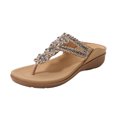 thumbnail image 1 of Womens Retro Flower Beaded Rhinestonee Large Size Sandals Fashion Versatile Soft And Comfortabl Slippers, 1 of 9