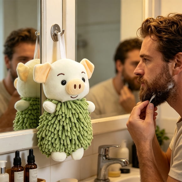 EGNMCR Cartoons Pig Hand Towel Toy Multi-Functional Cartoons Animals Hand Wipes Pig Creative hand