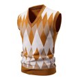 thumbnail image 1 of Birdeem Man Color Match Knit Tartan V-Neck Waistcoat, 1 of 3