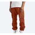 thumbnail image 2 of cllios Cargo Pantalon pour Homme Uni Décontracté à Multiples Poches Extérieur Coupe Droite Pantalon de Mise en Forme Pantalon Cargo Coupe Décontractée Pantalon de Randonnée Orange P, 2 of 9