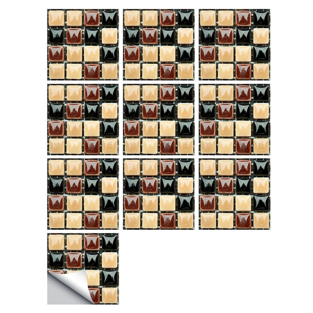 3D Tile Stickers for Kitchen 1Set 10Pc Self Adhesive Tile 3D Sticker Kitchen Bathroom Wall Sticker Decoration Self Adhesive Wall Tiles