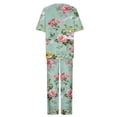 thumbnail image 5 of Hauts à Manches Courtes pour Femmes Costume d'Été Mode Short Imprimé Pantalons Colorés Costume Décontracté Deux Pièces Hauts à Manches Courtes pour Femmes Hauts d'Été pour Femmes avec Manches, 5 of 5