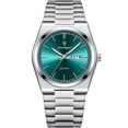 thumbnail image 1 of POEDAGAR Montre de Mode pour Homme à Quartz Vert en Acier Inoxydable Analogique Étanche Lumineuse avec Date, 1 of 5