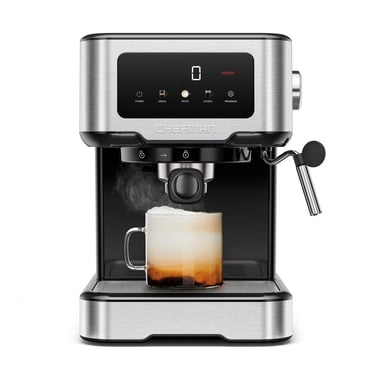 Machine à espresso Chefman CraftBrew avec buse vapeur et commandes tactiles - Acier inoxydable