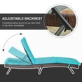 thumbnail image 4 of Outsunny Outdoor Rattan Chaise Lounge Chair with Adjustable Back Turquoise, 4 of 10