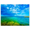 thumbnail image 2 of Bord de Mer Pittoresque Vert Bleu - Oeuvre Moderne sur Toile de Paysage Marin, 2 of 3